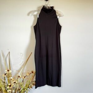 Women's Sexy High Neck Elegant Sleeveless Bodycon Midi Dress